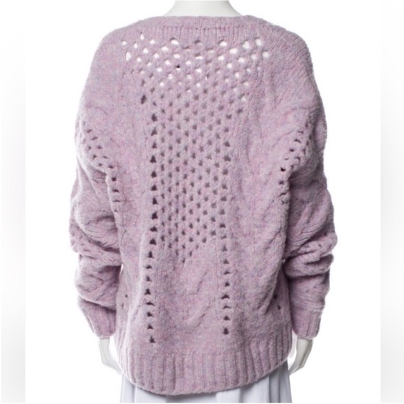 IRO Fordan scoop neck open knit lavender wool blend purple sweater M EUC - Picture 3 of 5